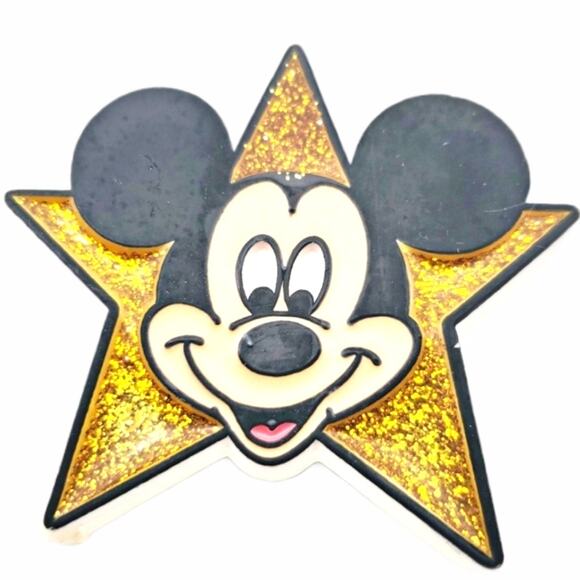 Disney's Mickey Mouse Rare Vintage Gold Glitter Star Pin! - Picture 1 of 6